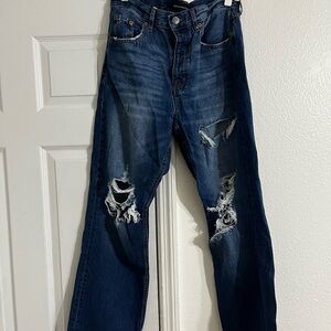 Distressed Blue Jeans